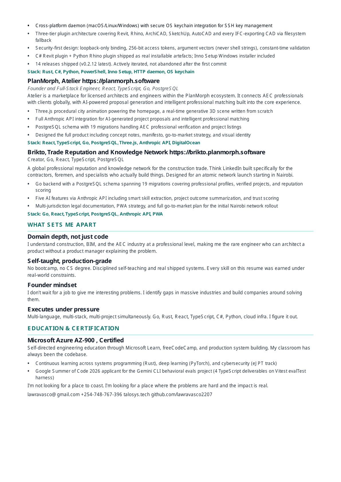 Lawrence Musyoka resume page 2